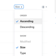 You can sort files by size inside folders.